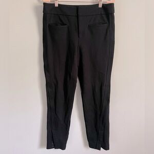 Anthropologie Black Pants with Sideseam Accent and Split Ankle